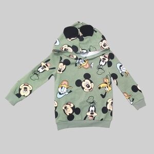 Disney Kids Unisex Green Mickey Mouse & Friends Pull-Over Hoodie
